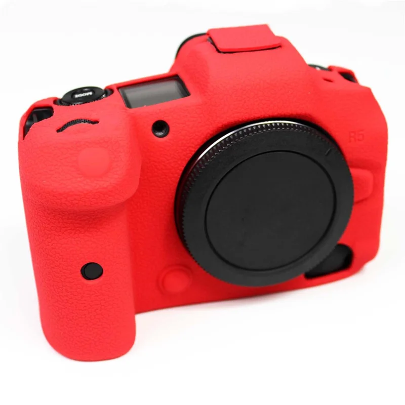 Soft Silicone Case Camera Protector Skin Bag Body Cover for Canon EOS R5 - Red