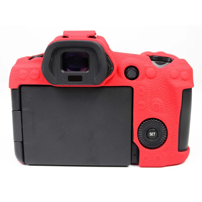 Soft Silicone Case Camera Protector Skin Bag Body Cover for Canon EOS R5 - Red
