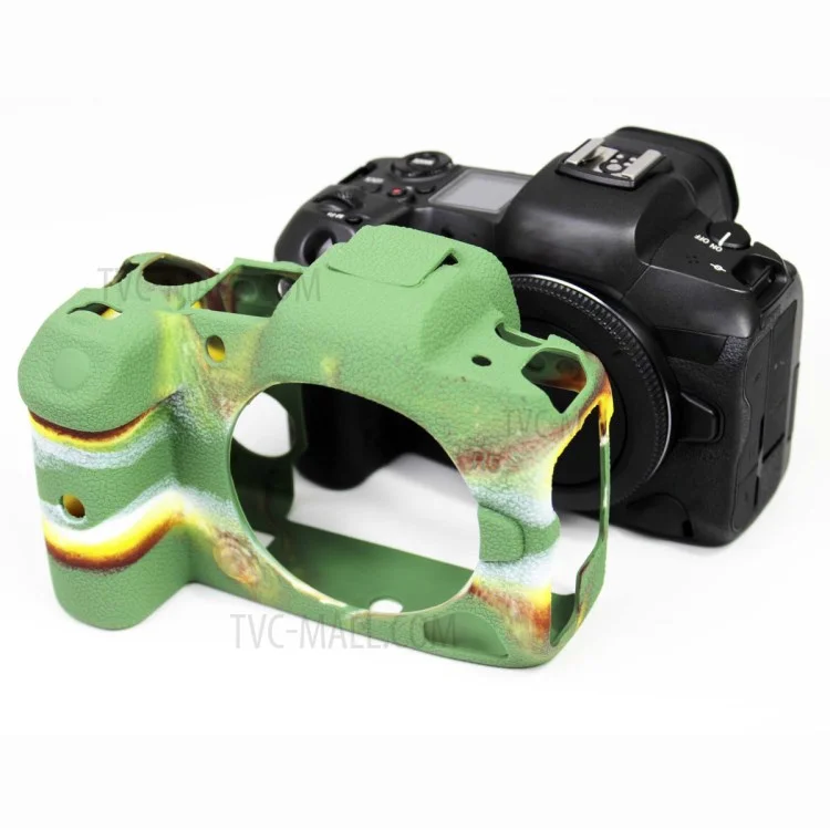 Capa de Silicone Macio Protetor de Câmera Skin Bag Body para Canon EOS R5 - Camuflagem
