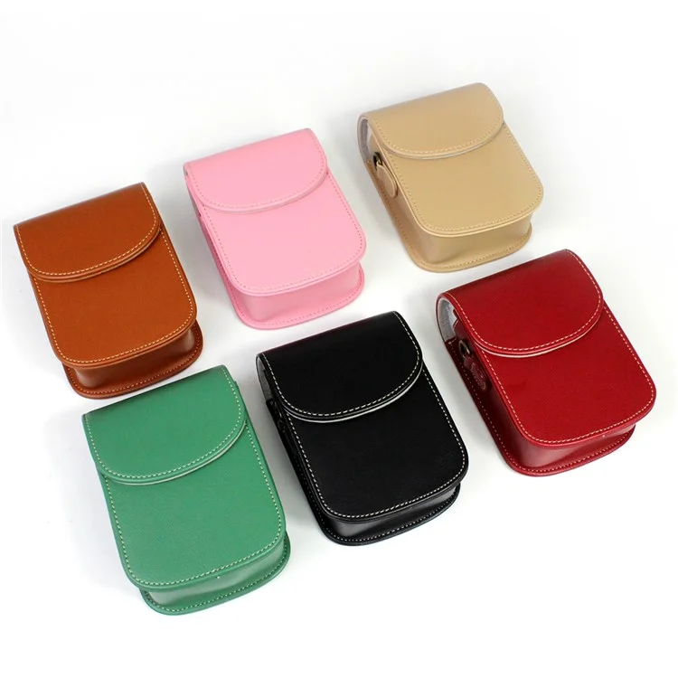 Camera Bag PU Leather Protective Case with Shoulder Strap for Canon Ricoh Sony Olympus - Green