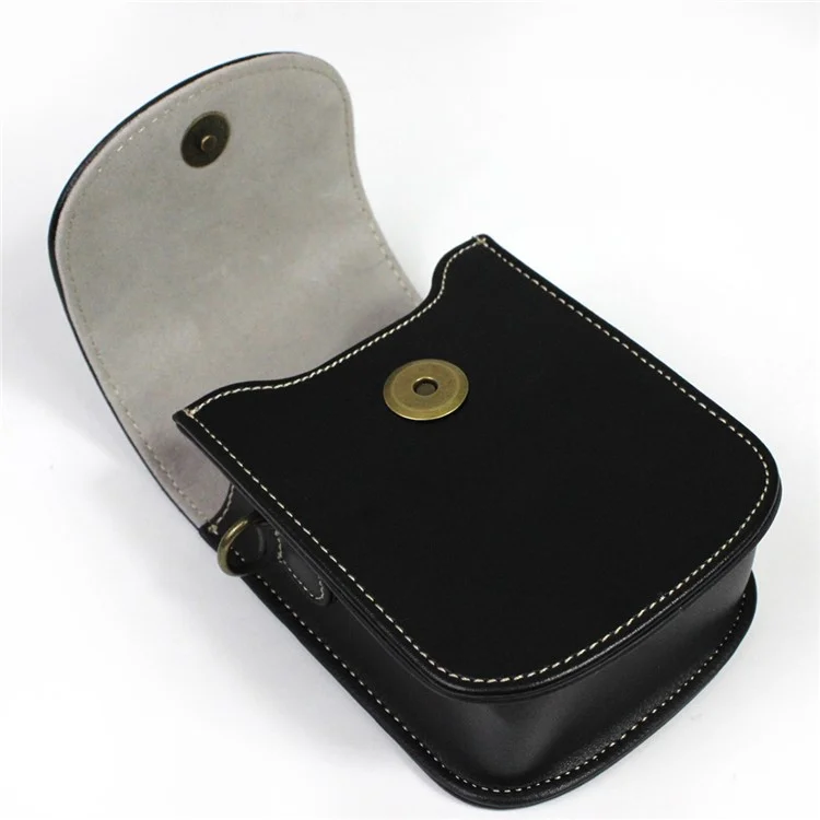 Camera Bag PU Leather Protective Case with Shoulder Strap for Canon Ricoh Sony Olympus - Green