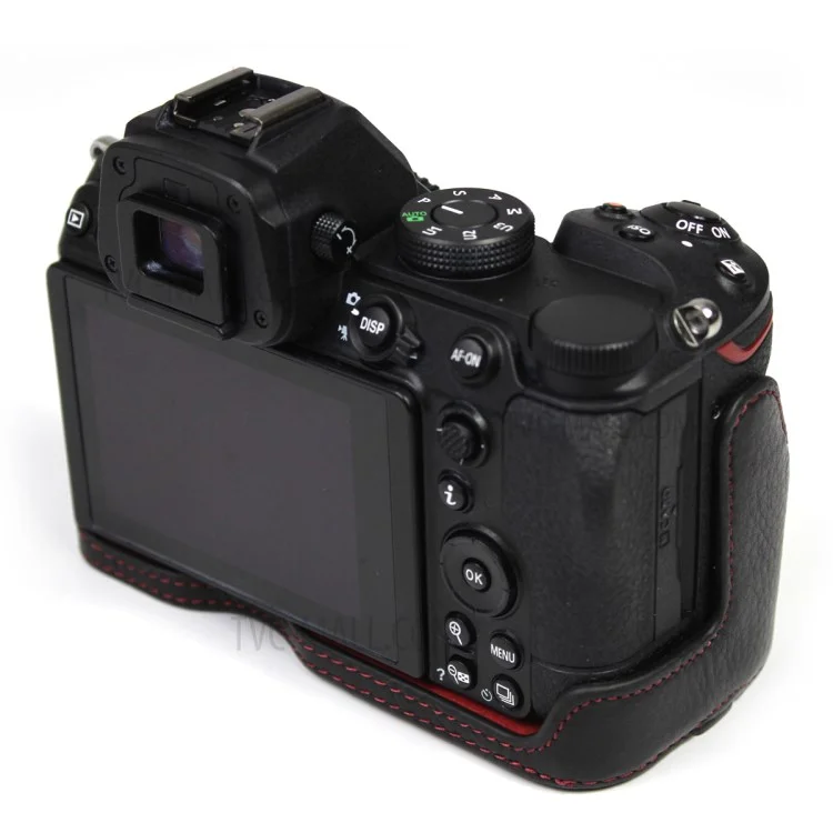 Véritable étui de protection en cuir pour le bas de l'appareil photo avec ouverture pour la batterie et demi-corps pour Nikon Z5/Z6/Z7/Z6II/Z62/Z7II/Z72 - Noir