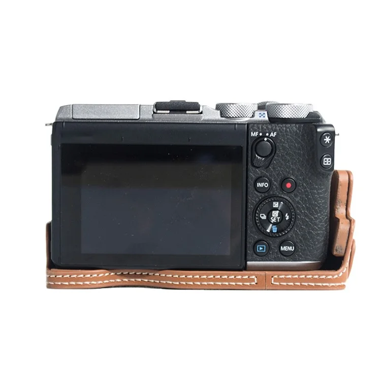 PU Leather Camera Protection Bottom Case Cover with Battery Opening for Canon EOS M6 Mark II - Brown