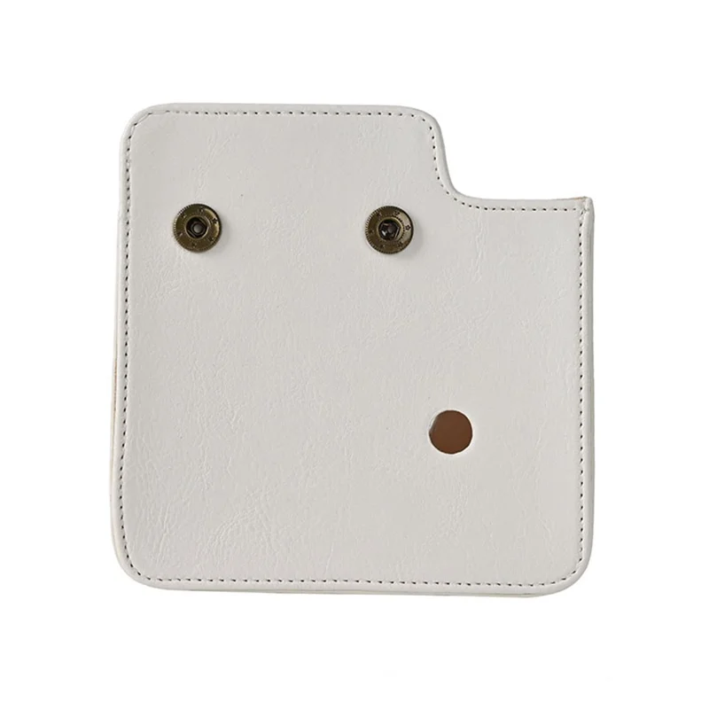 For Fujifilm Instax Mini 40 Case PU Leather Camera Bag Cover with Shoulder Strap - White