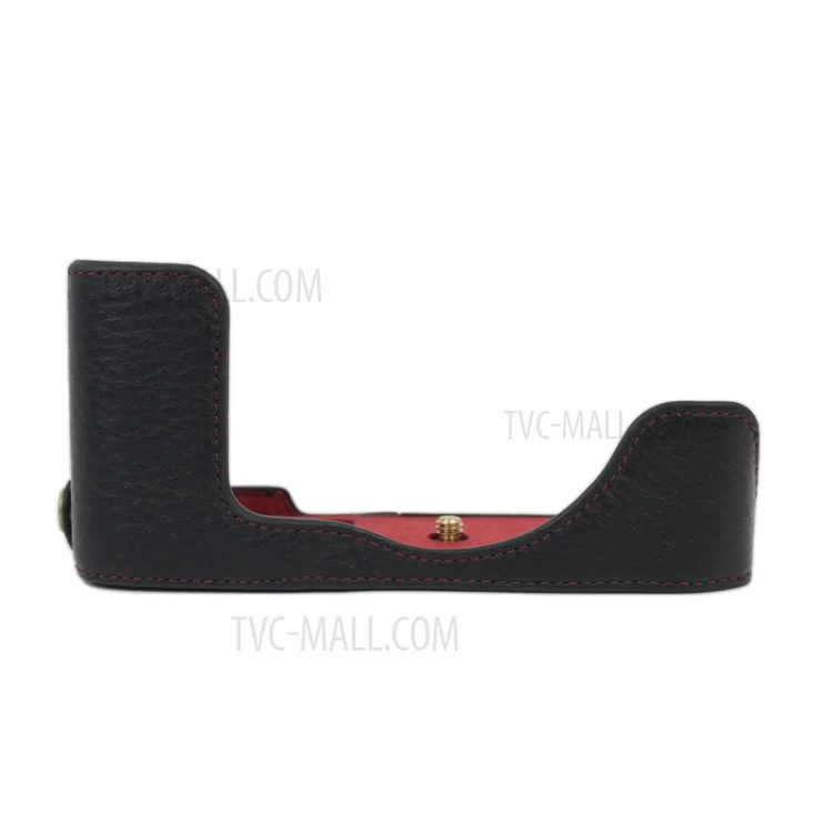 Genuine Leather Camera Bottom Case Protective Half Body Cover with Battery Opening for Nikon Z fc - Black