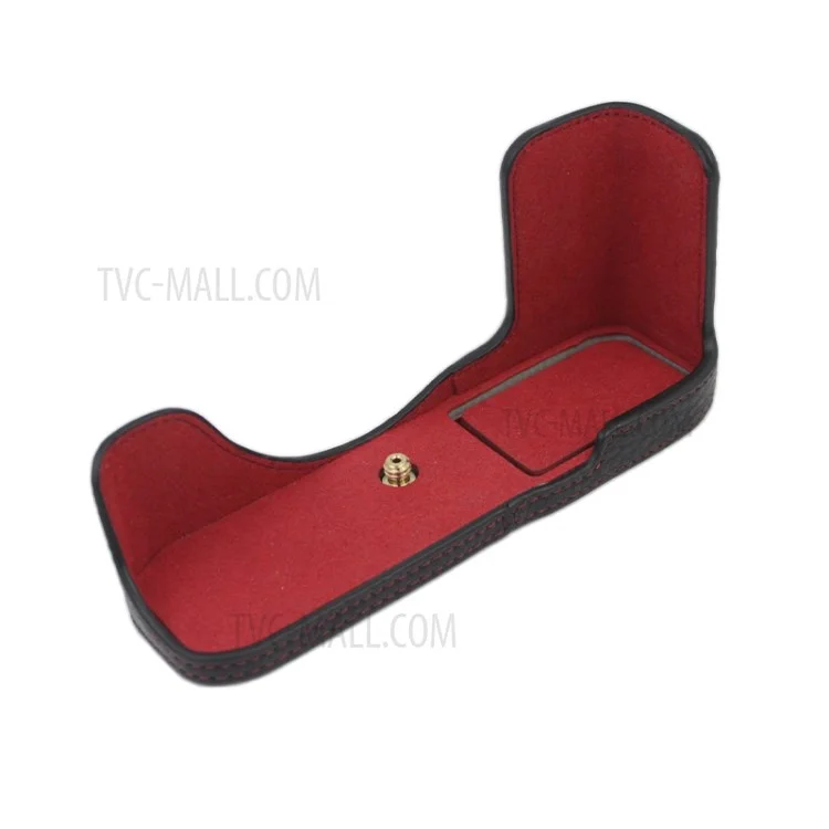 Genuine Leather Camera Bottom Case Protective Half Body Cover with Battery Opening for Nikon Z fc - Black