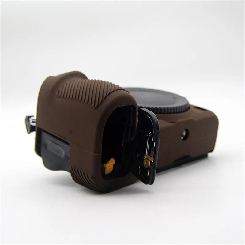 Étui de protection en silicone à texture unie et antichoc pour Nikon Z6/Z7 - Café