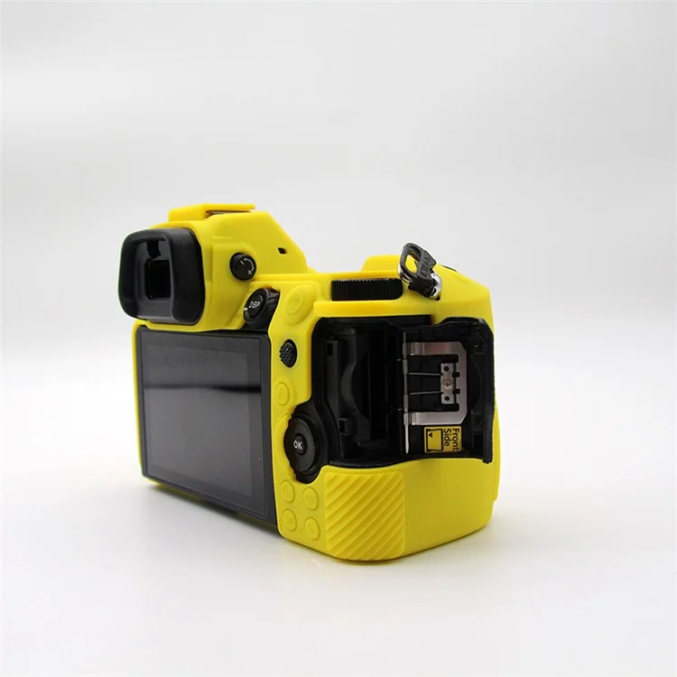 Texture Brute à L'épreuve de Choc en Silicone Couvercle de Manche de Protection de la Caméra Pour Nikon z6 / z7 - Jaune