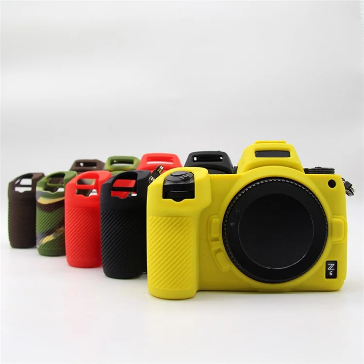 Shockproof Plain Texture Silicone Case Camera Protective Sleeve Cover for Nikon Z6/Z7 - Yellow