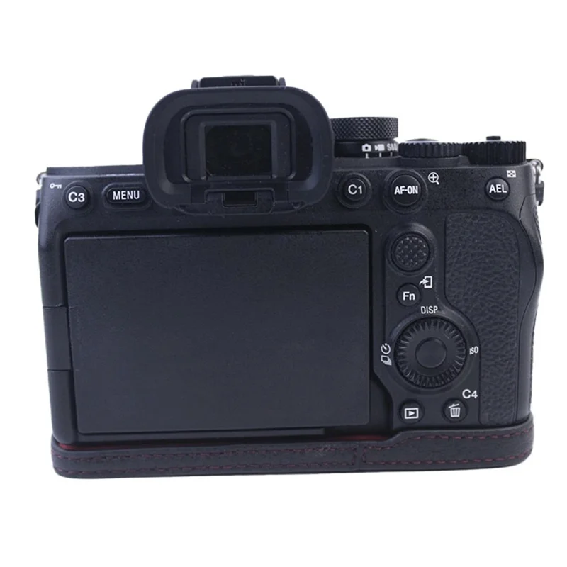 Custodia impermeabile per Sony A7M4 / A1 / A7S III / A7S3 / A7R5, custodia inferiore in vera pelle, protezione resistente agli urti - Nero