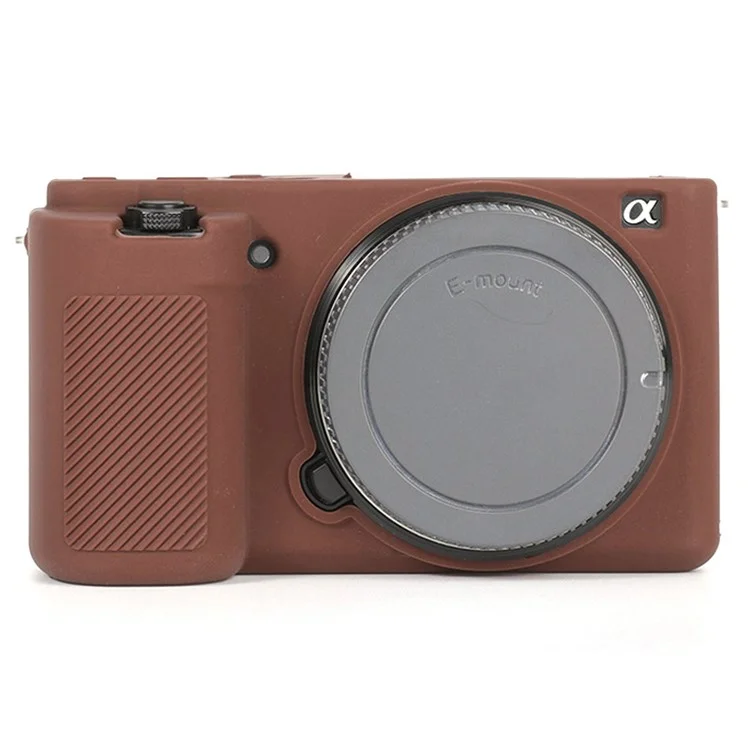 For Sony ZV-E10 ILDC Silicone Cover Anti-slip Dust-proof Anti-collision Silicone Camera Protective Cover - Coffee