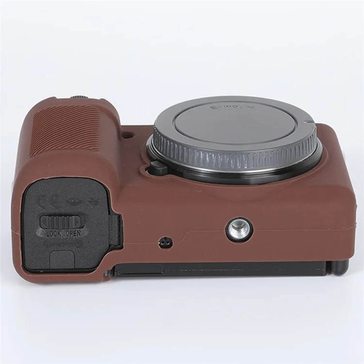 For Sony ZV-E10 ILDC Silicone Cover Anti-slip Dust-proof Anti-collision Silicone Camera Protective Cover - Coffee