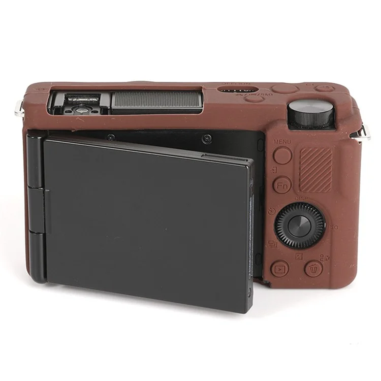 For Sony ZV-E10 ILDC Silicone Cover Anti-slip Dust-proof Anti-collision Silicone Camera Protective Cover - Coffee