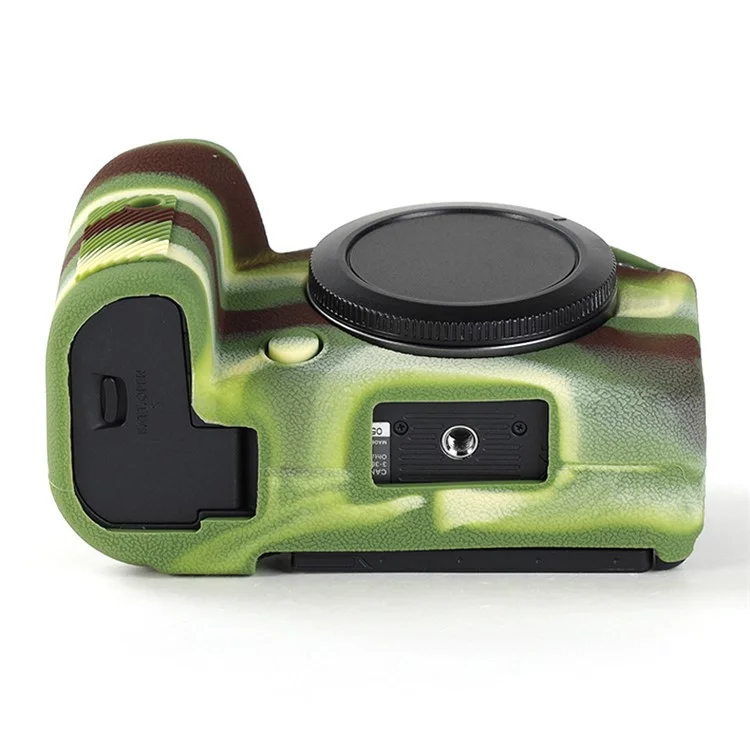 For Canon EOS R6 Litchi Texture Silicone DSLR Camera Protective Cover Case - Camouflage