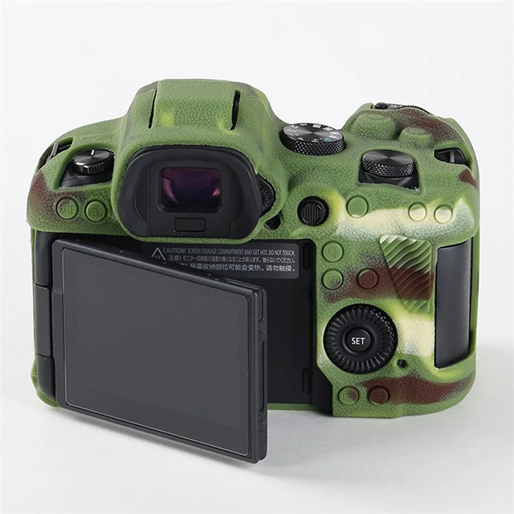 For Canon EOS R6 Litchi Texture Silicone DSLR Camera Protective Cover Case - Camouflage