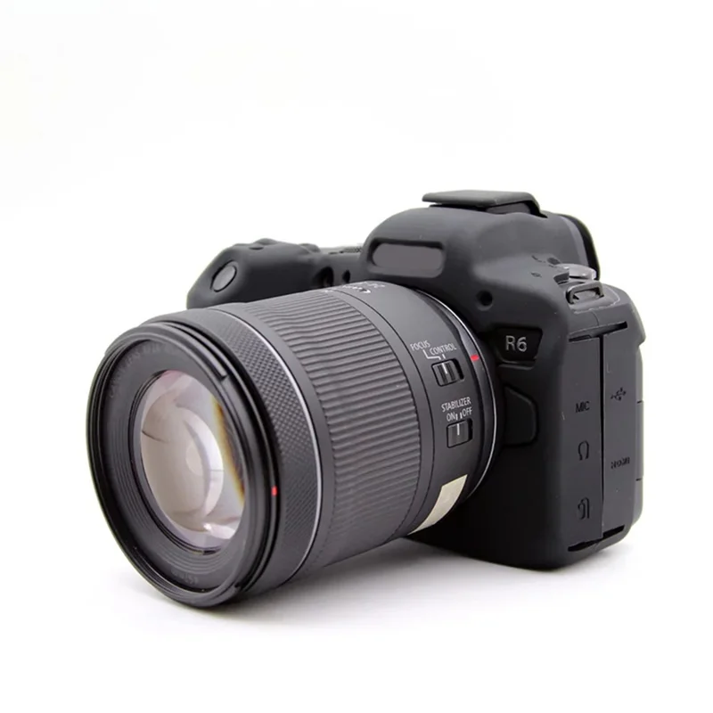 Til Canon EOS R6 Anti-skrab Digitalkamera Blød Silikone Med Struktureret Overflade Beskyttelsesdækket Bærbar Beskyttelseslomme - Sort