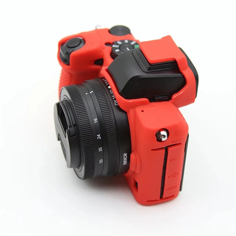 For Nikon Z50 Digitalkamera Blød Silikone Taske Bærbar Beskyttende Cover - Rød