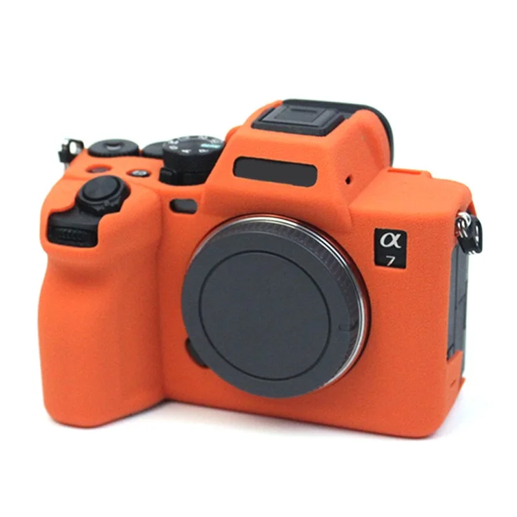 For Sony A7M4 Well-Protective Anti-collision Environmental Friendly Silicone Camera Protective Cover Case - Orange