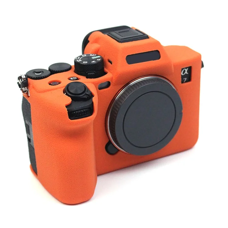 For Sony A7M4 Well-Protective Anti-collision Environmental Friendly Silicone Camera Protective Cover Case - Orange