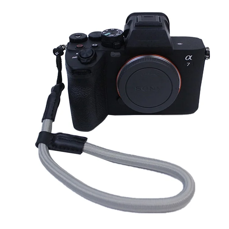 For Sony A7R III/A7M4/Canon EOS R5/R6/200D/850D Nylon DSLR Camera Wrist Strap Hand Grip - Grey