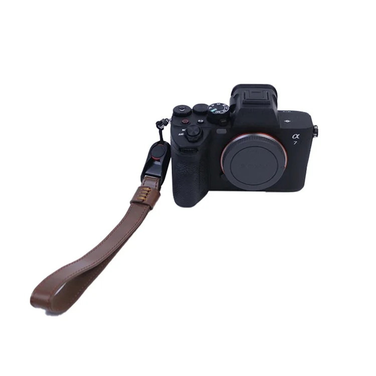 Pour Fujifilm XT4 XS10 Sony A7M4 A7r3 Quick Release Carrying Rope PU Leather Camera Hanging Strap - Coffee