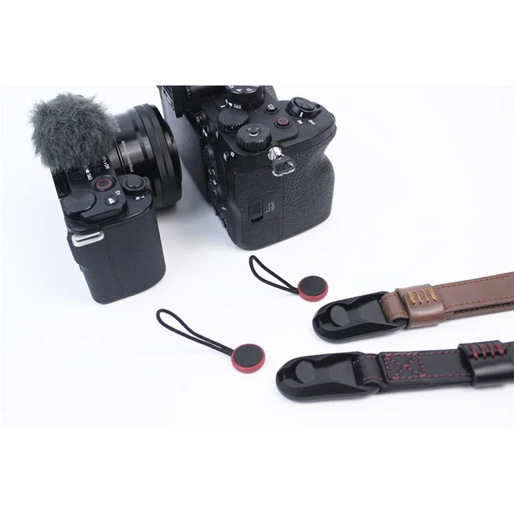 Pour Fujifilm XT4 XS10 Sony A7M4 A7r3 Quick Release Carrying Rope PU Leather Camera Hanging Strap - Coffee