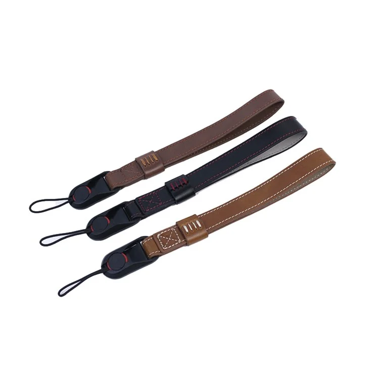 Pour Fujifilm XT4 XS10 Sony A7M4 A7r3 Quick Release Carrying Rope PU Leather Camera Hanging Strap - Coffee
