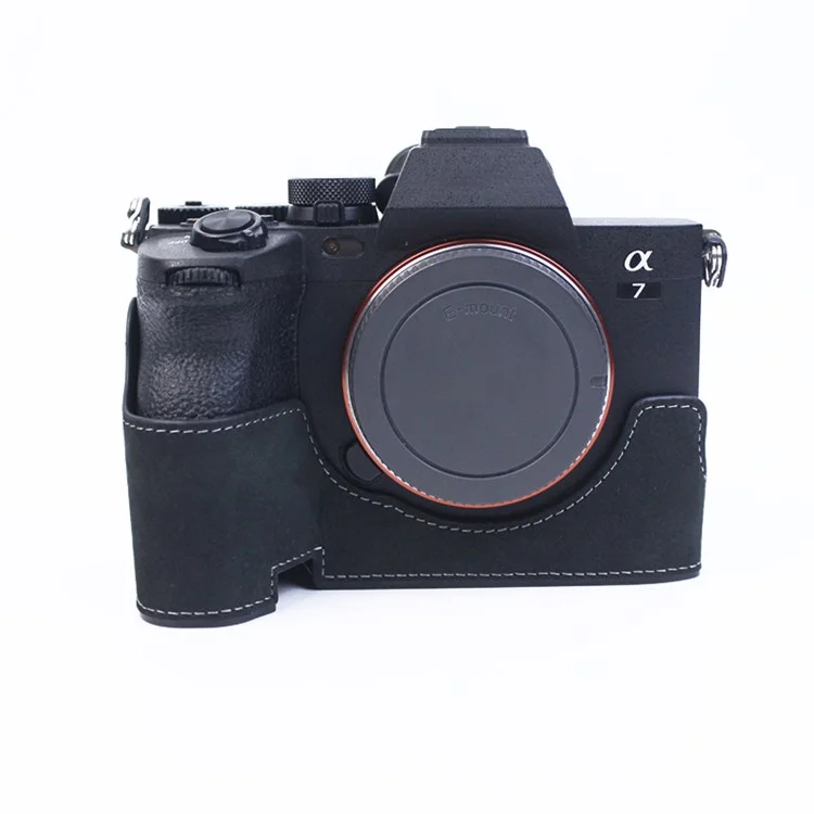 For Sony A7M4/A7S3/A1 Convenient Detachable Camera Bottom Case Protective Half Body Cover Holder - Black