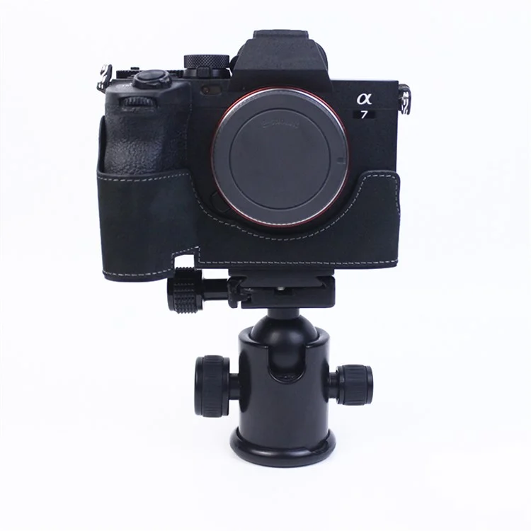 For Sony A7M4/A7S3/A1 Convenient Detachable Camera Bottom Case Protective Half Body Cover Holder - Black