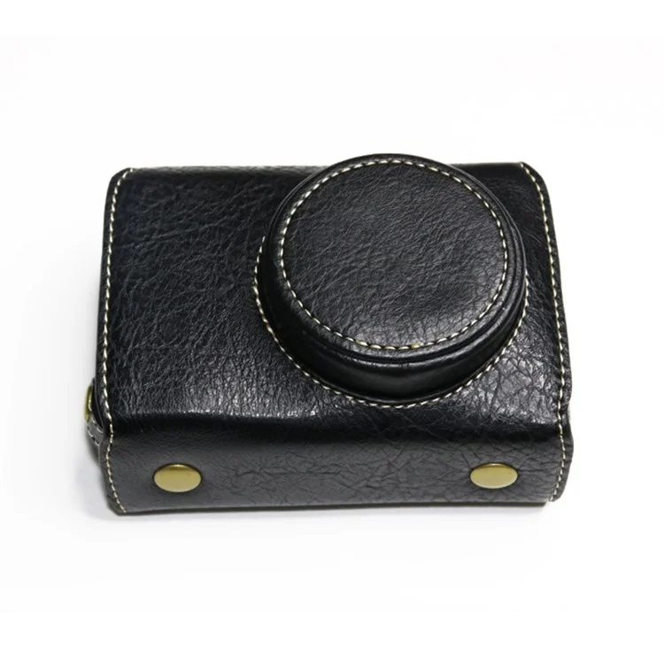 Pour RICOH GR III /GR3 / GR IIIx / GR3X Retro Texture PU Leather Camera Case Shoulder Bag Protection Battery Replacement Cover - Black