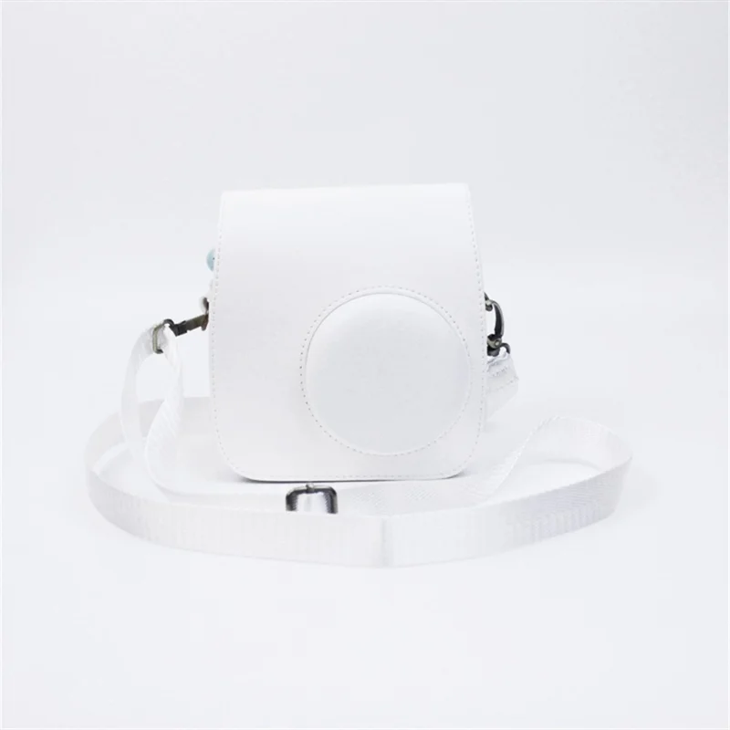 Caixa De Câmera Instantânea Para Fujifilm Instax Mini 7+, Bolsa De Couro PU Com Alça De Ombro - Branco