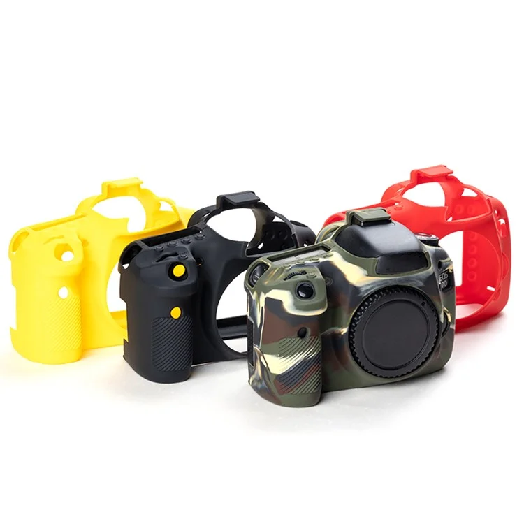 For Canon EOS 7D DSLR Camera Anti-drop Silicone Case Soft Protective Cover - Black