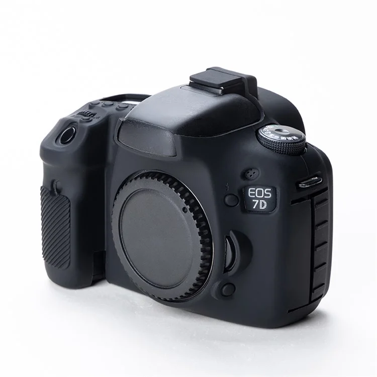 For Canon EOS 7D DSLR Camera Anti-drop Silicone Case Soft Protective Cover - Black