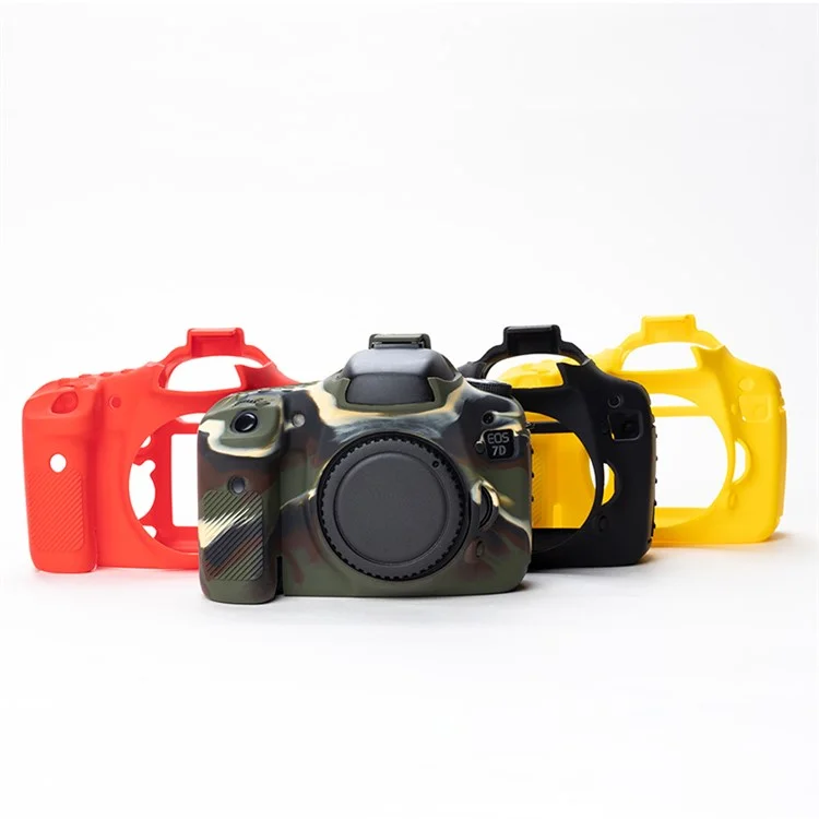 For Canon EOS 7D DSLR Camera Anti-drop Silicone Case Soft Protective Cover - Black