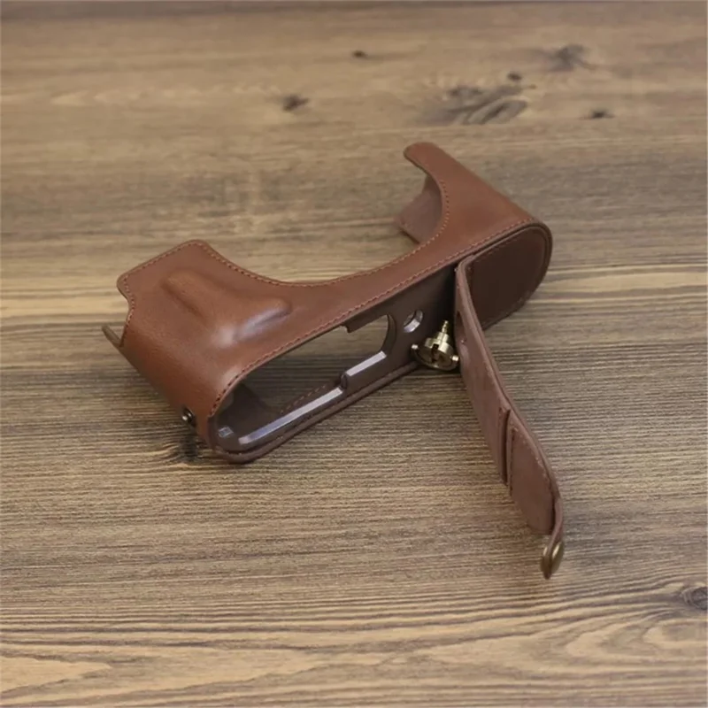 For Leica M11 PU Leather Camera Bottom Case Battery Opening Design Protective Half Body Cover - Coffee