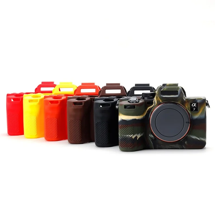 For Sony A7IV/A74/A7M4 Silicone Camera Sleeve Case Anti-slip Anti-dust SLR Camera Body Protective Cover - Orange