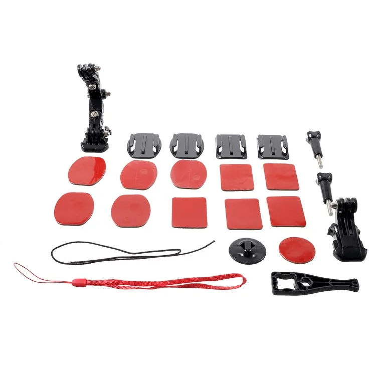 Ensemble de montage rotatif pour menton/mâchoire de casque AT833 23-en-1 pour caméras GoPro Hero4 Session/Hero 7/6/5/4/3+/3/2/1/ SJCAM