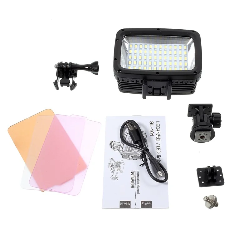 60-LED Underwater 40m 1800LM Diving Lamp Waterproof LED Video Light Lamp for GoPro