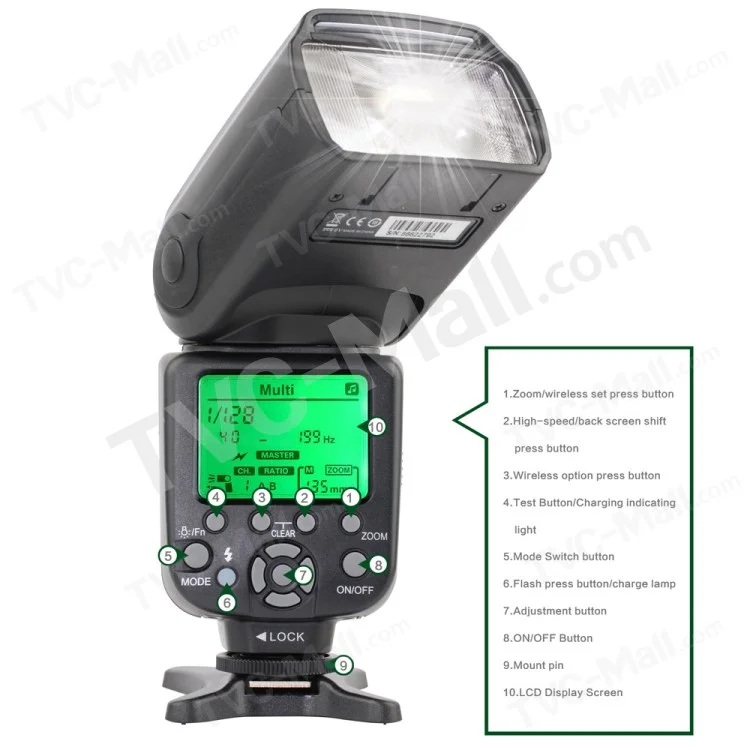 ZOMEI Auto Focus High Sync Speed Flash Speedlite ZM-580T