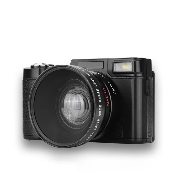 3 Inch TFT Screen 24MP F3.2 4X Zoom Digital Action Camera Video Camcorder - US Plug