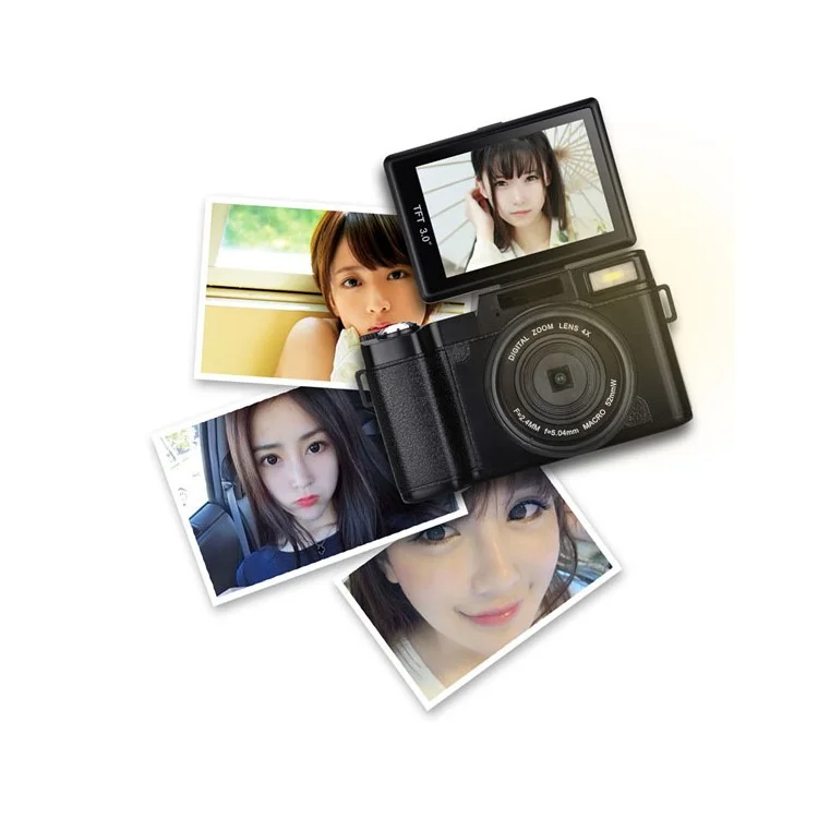 3 Inch TFT Screen 24MP F3.2 4X Zoom Digital Action Camera Video Camcorder - US Plug