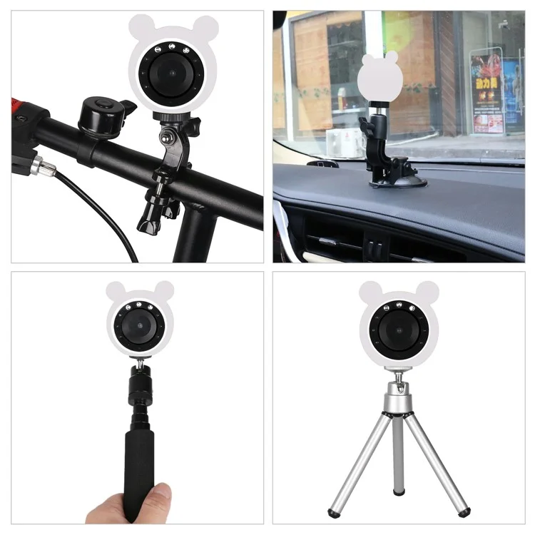 60° Lens Angle Mini Video Camera, Support Night Vision and Motion Detection - White