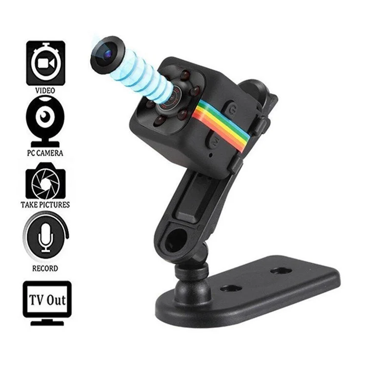 SQ11 1080P Full HD Mini Sports DV Camera Night Vision Motion Detection Loop Recording - Черный