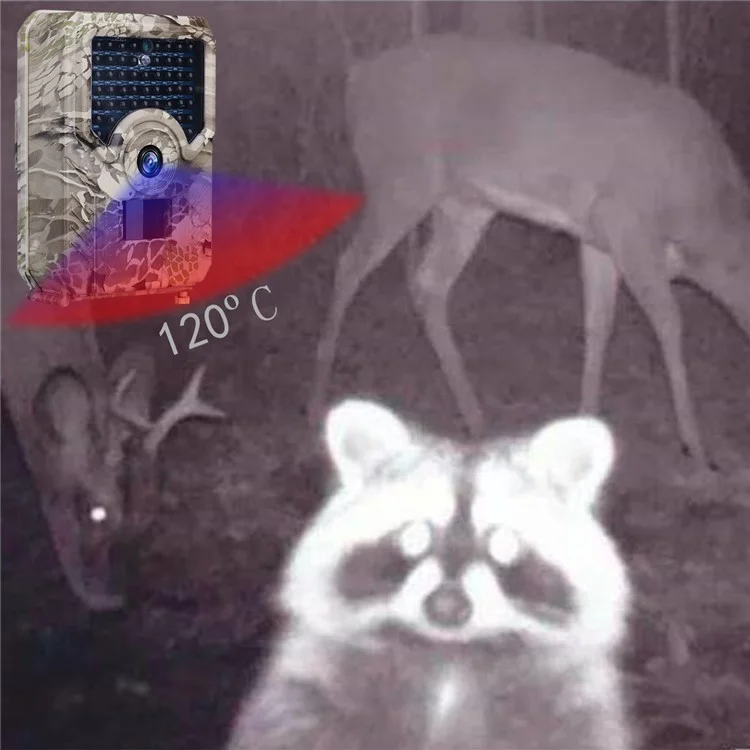 Caméra de surveillance automatique antivol PR200 pour la chasse 12MP IR LED Vision nocturne - Camouflage