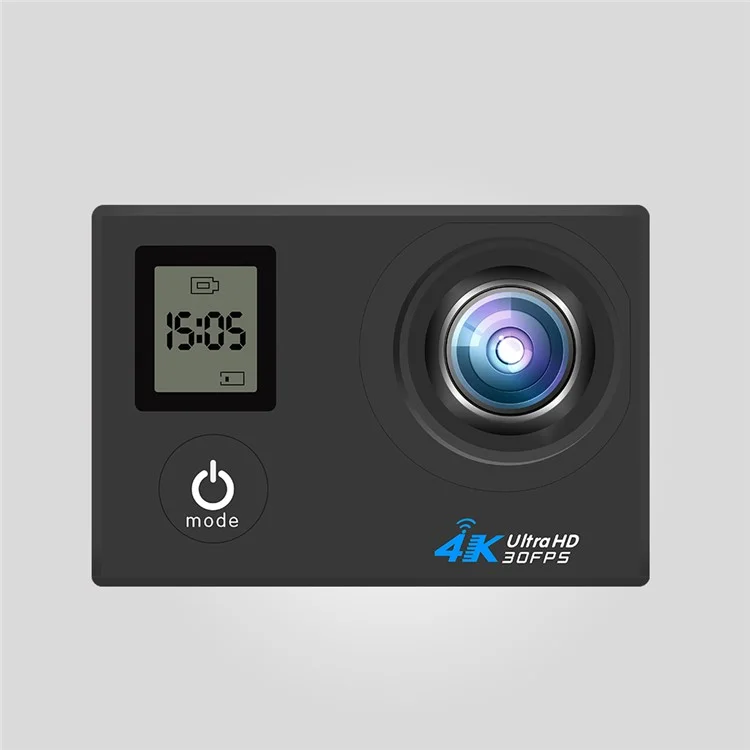 A1 Mini Dual Display Screen 4K Ultra HD Waterproof WiFi Sports Camera - Black