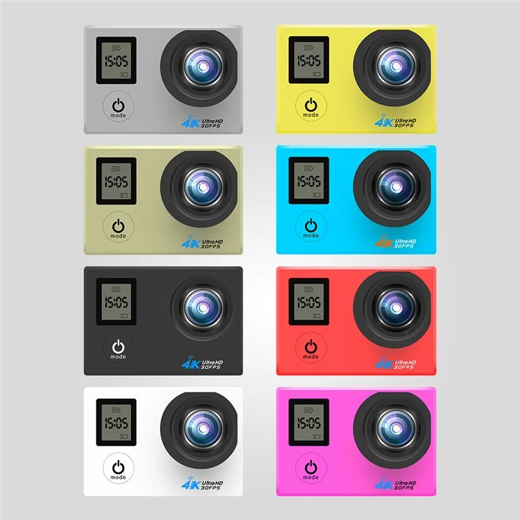A1 Mini Dual Display Screen 4K Ultra HD Waterproof WiFi Sports Camera - Black