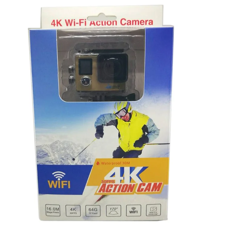 A1 Mini Dual Display Screen 4K Ultra HD Waterproof WiFi Sports Camera - Black