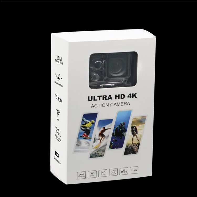 N5 2.0-inch LCD 4K Ultra HD WiFi Action Camera Novatek 96660 Sport DV 30m Waterproof - Black