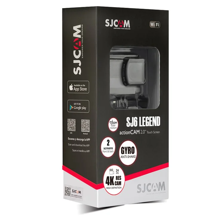 SJCAM SJ6 Legend 2,0 Polegadas LTPS Display 166 Graus Fov Gyro Sensor 4K Câmera de Ação WiFi - Preto