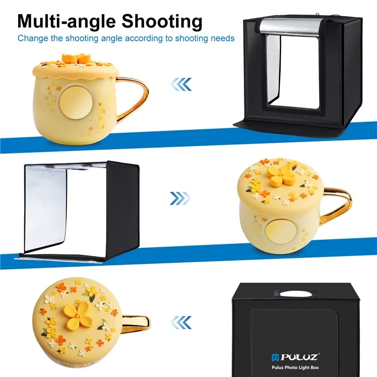 PULUZ PU5040 40cm Folding 30W 5500LM White Light Photo Lighting Studio Shooting Tent Box Kit - EU Plug